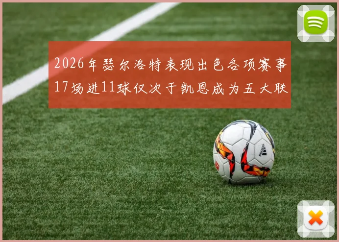 2026年瑟尔洛特表现出色各项赛事17场进11球仅次于凯恩成为五大联赛新星